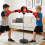 Support de sac de boxe solide avec une plage de-noir rouge 5