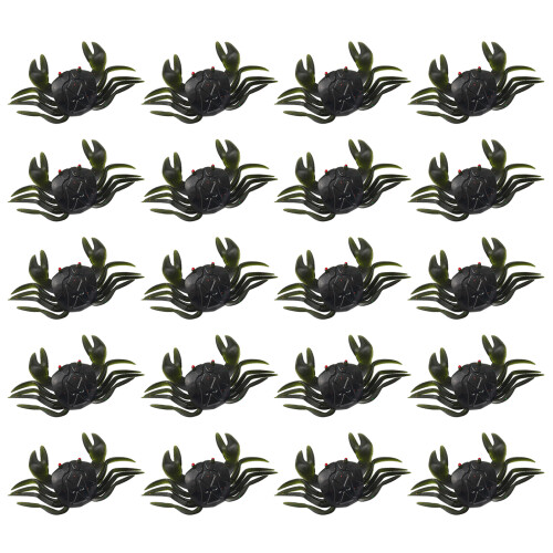 Pack de 20 leurres de pêche en forme de crabe de-Vert foncé