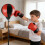 Support de sac de boxe solide avec une plage de-noir rouge 7