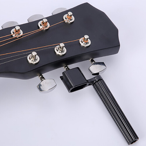 Guitar String Winder with Bridge Pin Puller, Ergonomic Grip, Durable Black Guitar Peg Winder Tool 1