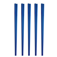 5 Pairs Nonslip Grip Chopsticks Food Safe Stainless Steel-Blue