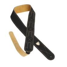 Ceinture de remplacement de sangle de guitare en cuir à la-noir