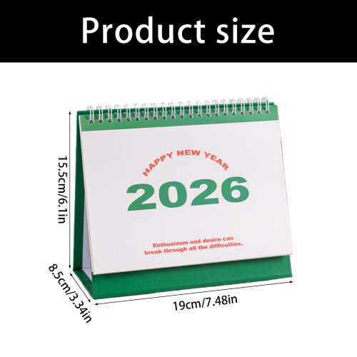 2026 Tabletop Monthly Calendar Twin-Coil Binding Academic-Blue 2