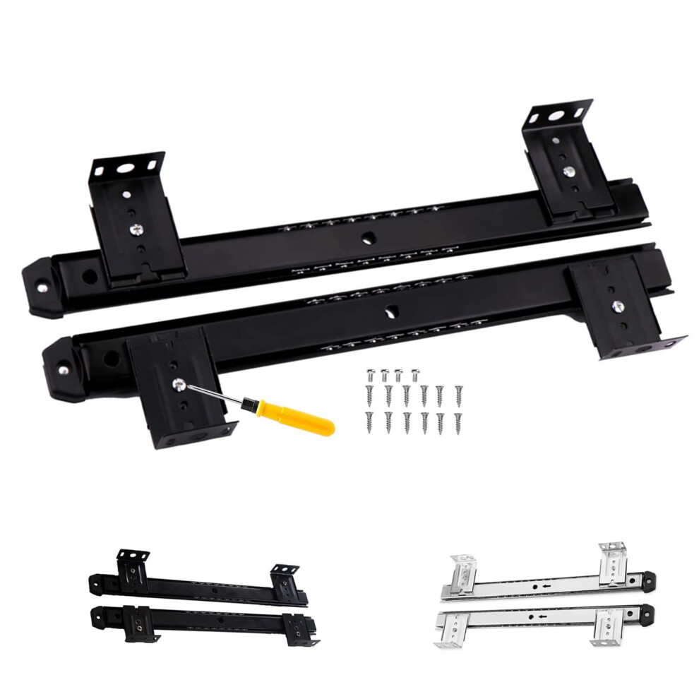 14 Inch Heavy Duty Drawer Slides 1 Pair Â Smooth Silent Keyboard Tray Slides, 40Kg Load, Adjustable Height, Durable Steel (Silver) 9351714915809