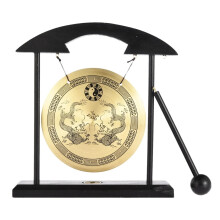 Mini Gong Desk Decoration with Clear Resonant Tone, Small Decorative Gong for Office or Home