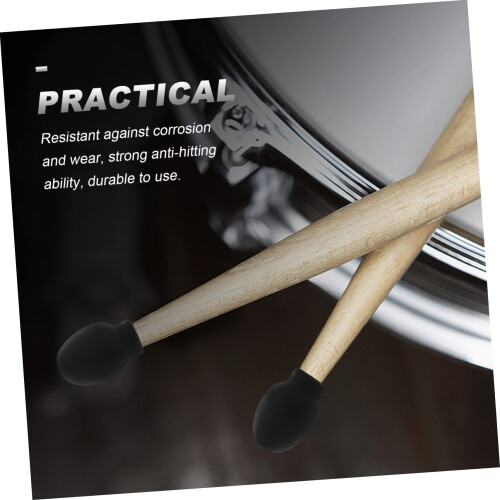 8PCS  Elastic Silicone Drum Stick Mute Tips for Quiet Practice and Equipment Protection 1
