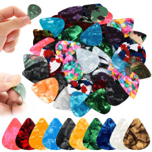 90 Pack Celluloid Guitar Picks Set, Mixed Colors, 0.46 0.71 0.96mm MultiThickness for Acoustic Electric Bass