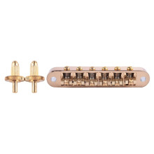 Gold TuneOMatic Roller Saddle Bridge Replacement for LP Electric Guitar Smooth Tuning Gold Finish