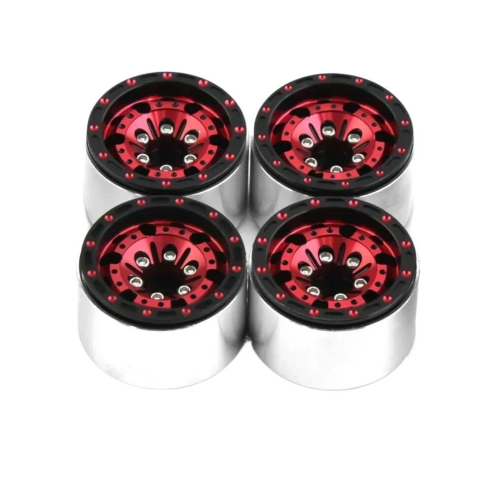 Rc Car Wheels 1.0 Inch Steel Beadlock Rims For Scx24 Trx4m Fcx24 1/24 Crawler Enhanced Stability Red 9073542718468