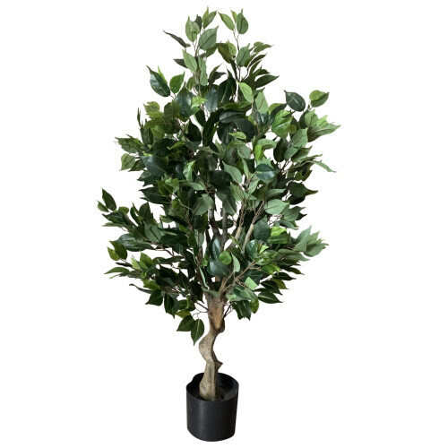 Leaf Leaf Realistic Artificial Ficus Tree 100cm with Planter - Dark Bushy 2