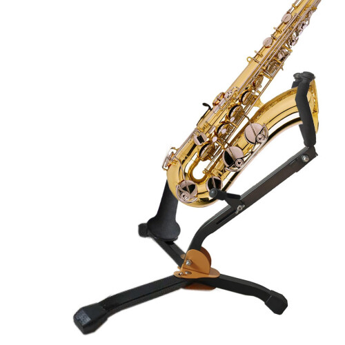 Adjustable Saxophone Stand Foldable Metal Tripod for Alto and Tenor with Stable Triangular Base 1