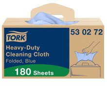 Tork Heavy-Duty Cleaning Cloth Blue W7, One-at-a-Time Dispensing, 1 x 180 Cloths, 530272