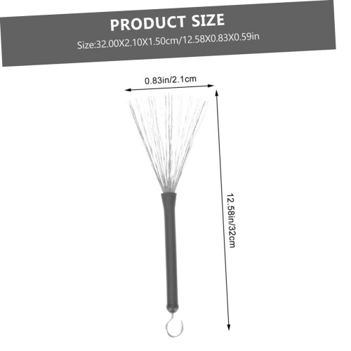 Jazz Drum Brushes Set 2pcs Steel Wire Retractable Handle for Snare Practice and Performance 1