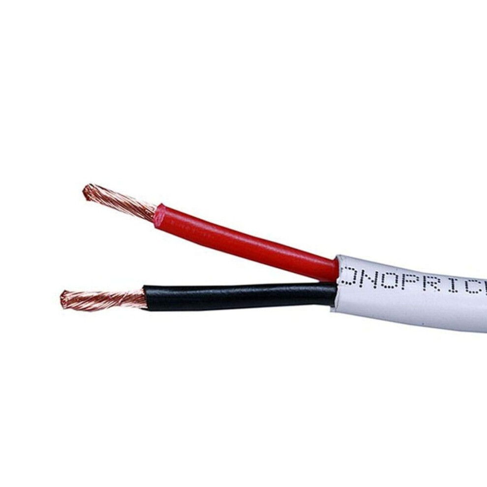 Monoprice 16Awg 2-Conductor Speaker Wire Cl2 500Ft White 844660038467