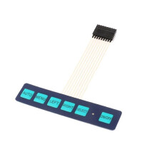 Ducduongshop Tool Part for 5 PCS 1x6 Matrix Array 6 Key Membrane Switch Keypad Keyboard 1 6 Keys with LED