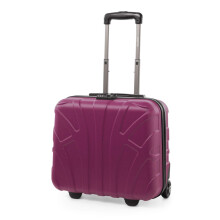 SUITLINE - Pilot Trolley, Hard Shell, Business Trolley, Cabin Suitcase, Pilot Case, Carry On Luggage, TSA, ABS, 2 Wheels, Pink