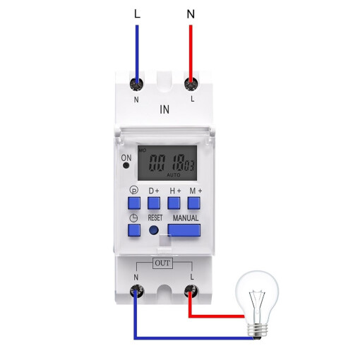 Weekly Programmable DIN Rail Timer Switch 220V Single Phase Digital Time Relay 7Day Control 1