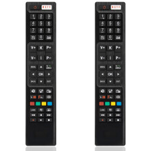 2 Pack RC4848F Universal Remote Control for Hitachi Bush Telefunken JVC TVs, No Setup Required
