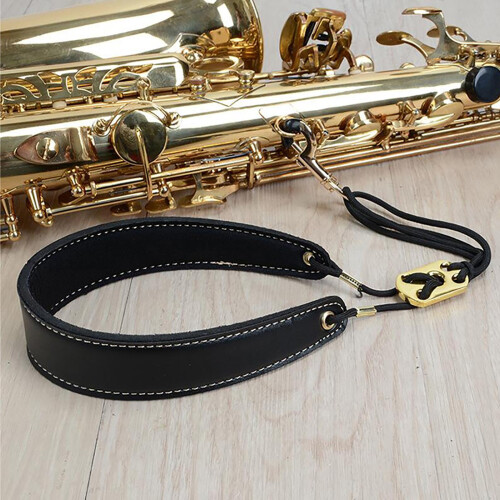Adjustable Leather Saxophone Neck Strap with Breathable Padded Harness for Comfortable Support 2
