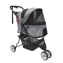 PETIQUE Glacier Pet Stroller Dog Cat Buggy Foldable Slate Grey