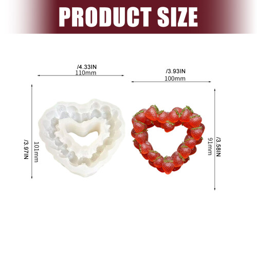 Creative Cake Decorating Silicone Mold With Strawberry Heart 2
