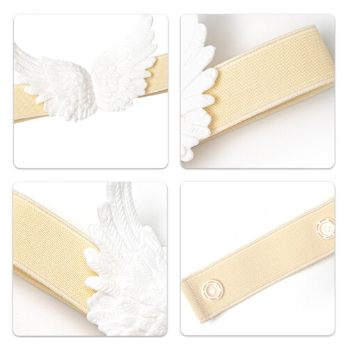 2 Piece Angel Wing Elastic Window Curtain Holder Tiebacks-pink 1