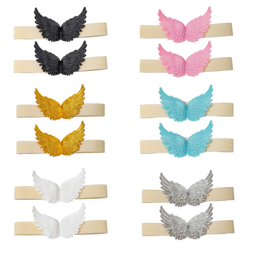 2 Piece Angel Wing Elastic Window Curtain Holder Tiebacks-pink 2