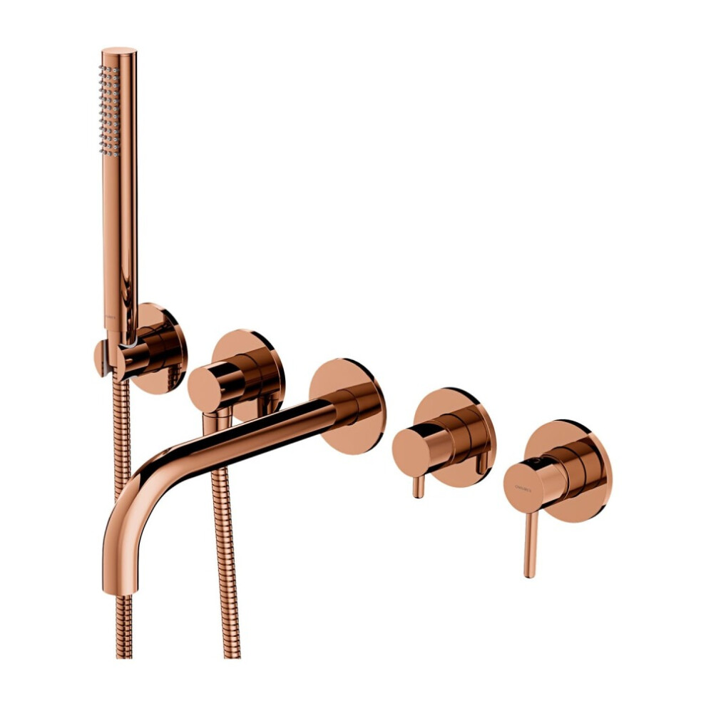 Omnires Y1237/1Cp 5ÂHole Concealed Bath Mixer Copper Finish Long Spout New