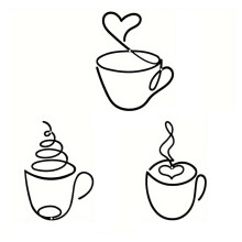 Coffee Lover Gift Metal Coffee Cup Wall Art For-three piece set