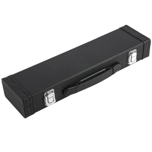 Flute Hard Case for C 16 Hole Flute PU Leather Lightweight with Secure Locking Latch and Plush Interior