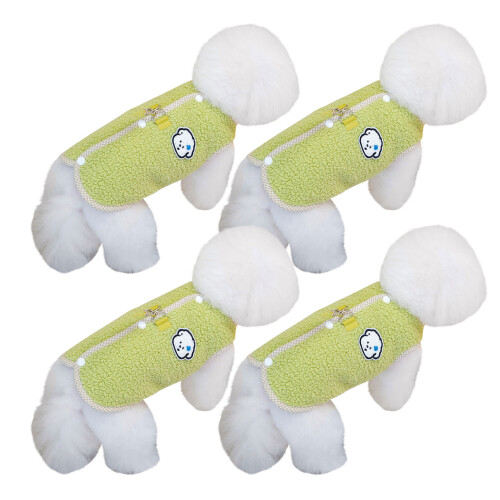 4pack Fleece Dog Vests Economical Set Multiple-Fruit green M