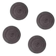 4Pcs Heat Resistant Faux Rattan Woven Table Mats-black gray