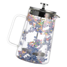 650ml French Press Coffee Maker, Double Wall-clear blue