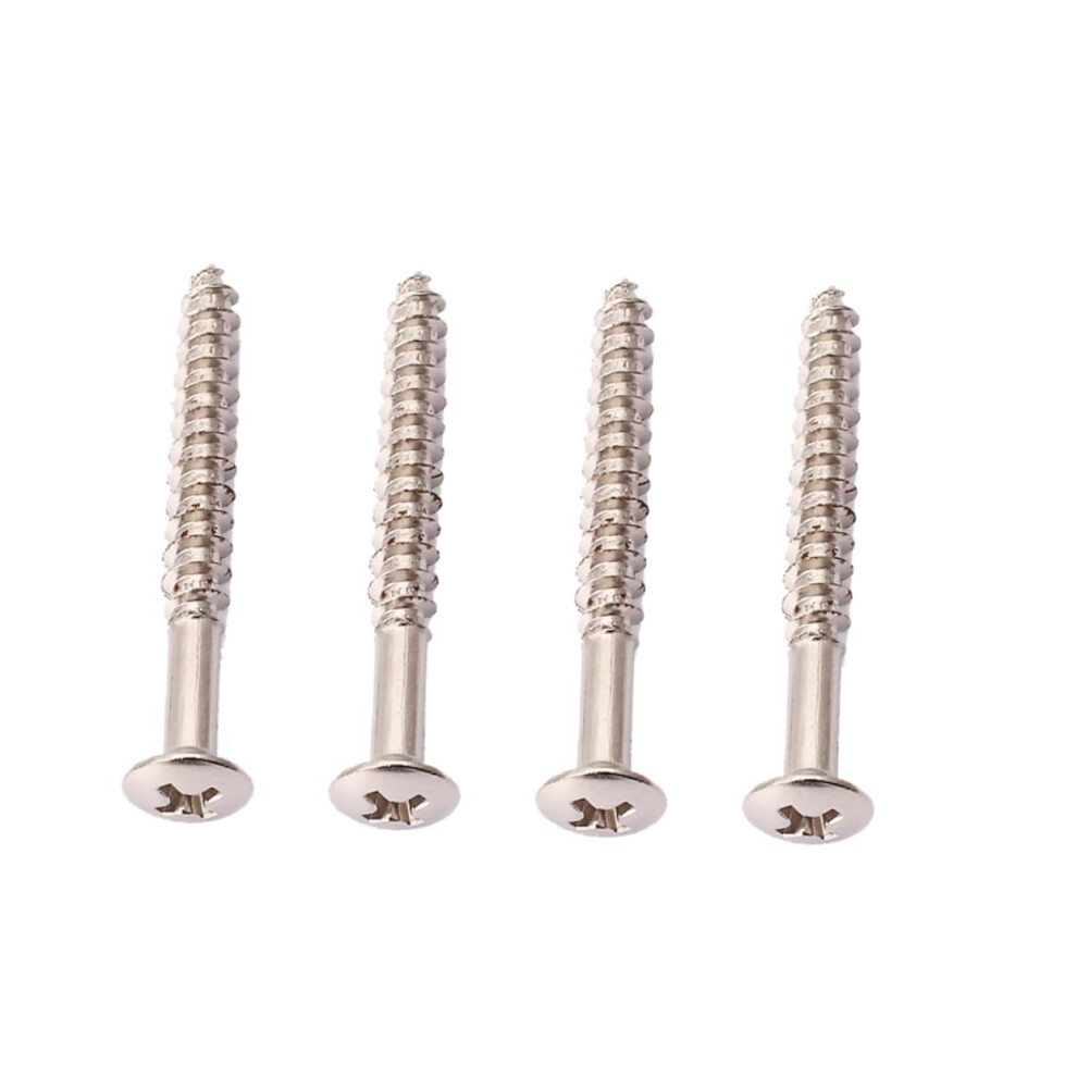 Parliky Guitar Neck Plate Screws 4Pcs Chrome Guitar Mounting Screws Easy Installation Silver Finish 9310869752608