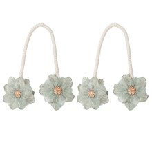 Elegant Flower Curtain Tieback Flexible Window Drapery-Green
