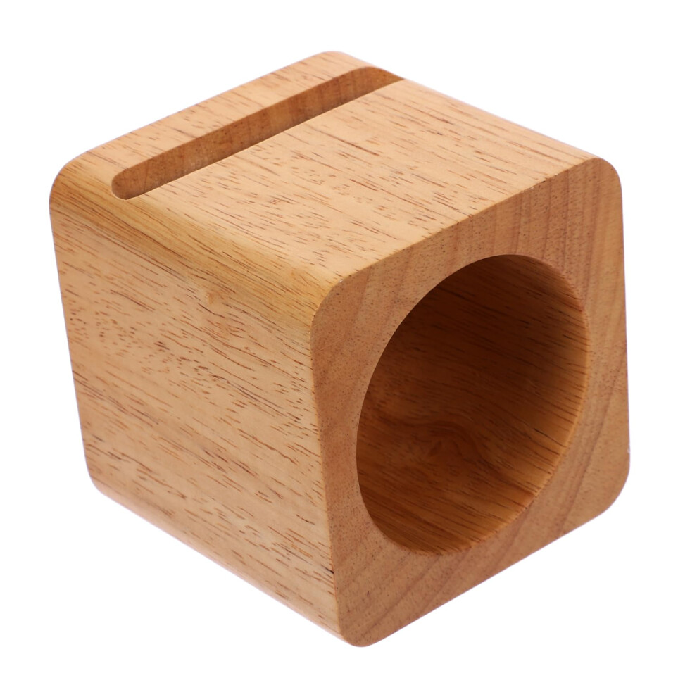 Wooden Phone Stand With Natural Sound Amplifier For Desk, Ecofriendly Cube Holder Fits Smartphones 9330225010289