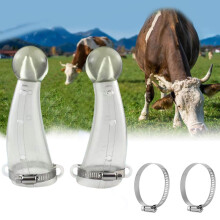 Cow Horn Protectors with Secure Stainless Clip, Transparent Silicone Goat Horn Covers for Horn Injury Prevention