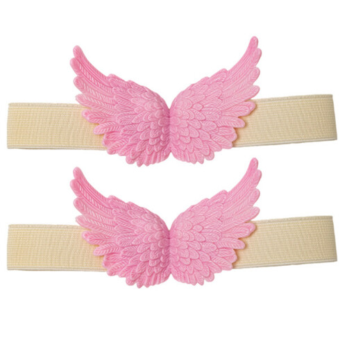 2 Piece Angel Wing Elastic Window Curtain Holder Tiebacks-pink