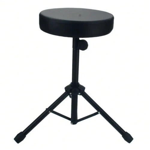 Drum Throne Black Padded Seat Adjustable Height Drummer Stool with Stable Tripod Base