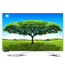 TV Dust Cover 55 Inch, Decorative Landscape Print TV Screen Protector, Dustproof and Washable