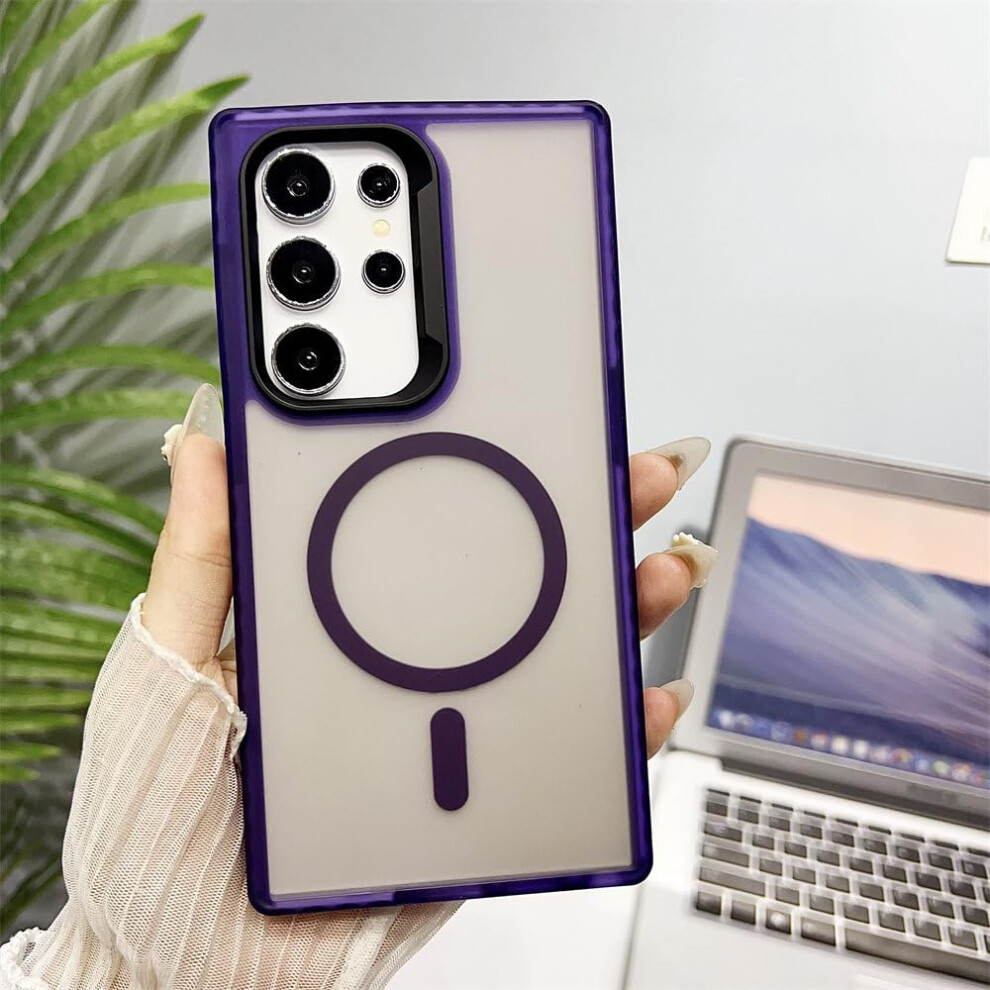 Case For Samsung S24 Plus Matte Transparent Magnetic Shockproof Tpu Cover With Wireless Charging Support Purple 9330225010555