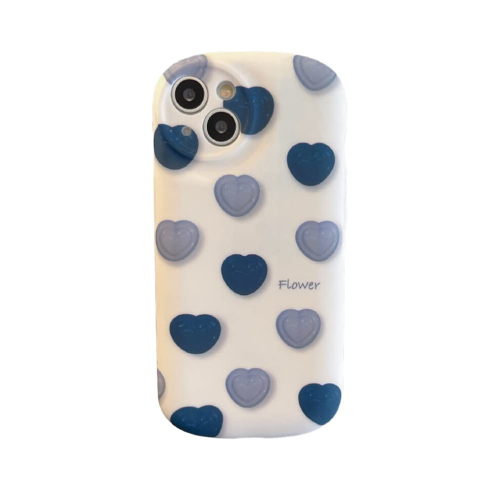 Clear Aesthetic Case For Iphone 14 Pro Max Heart Shockproof Antiyellow Tpu Cover With Camera Protection Blue 9330225011101