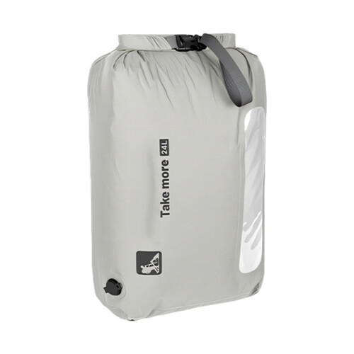 Waterproof TPU Vacuum Sealing Bag Drawstring Closures-grey 24L