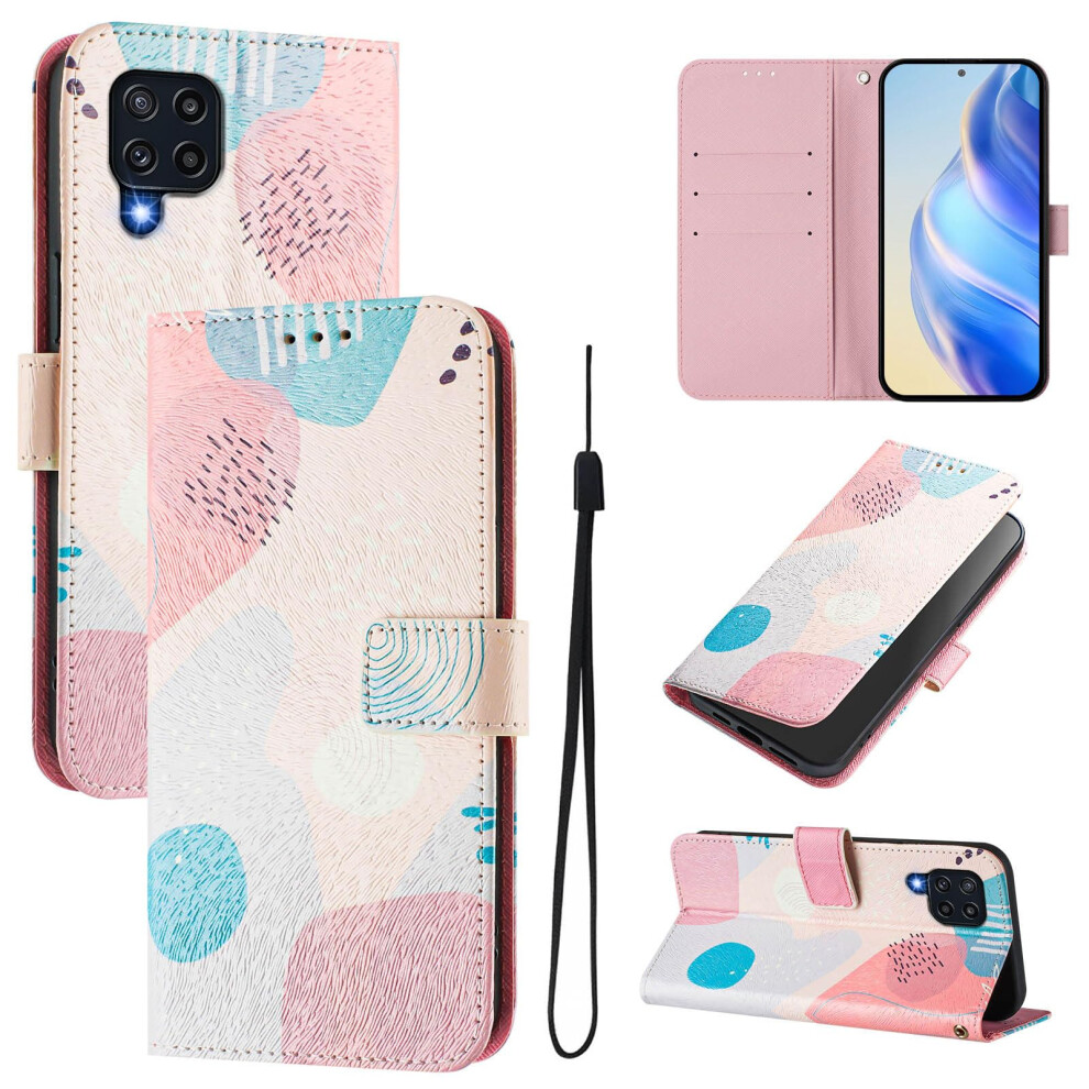 Leather Flip Wallet Case With Rfid Blocking, Card Slots And Kickstand Cover For Samsung Galaxy M32 4G 9073542719847