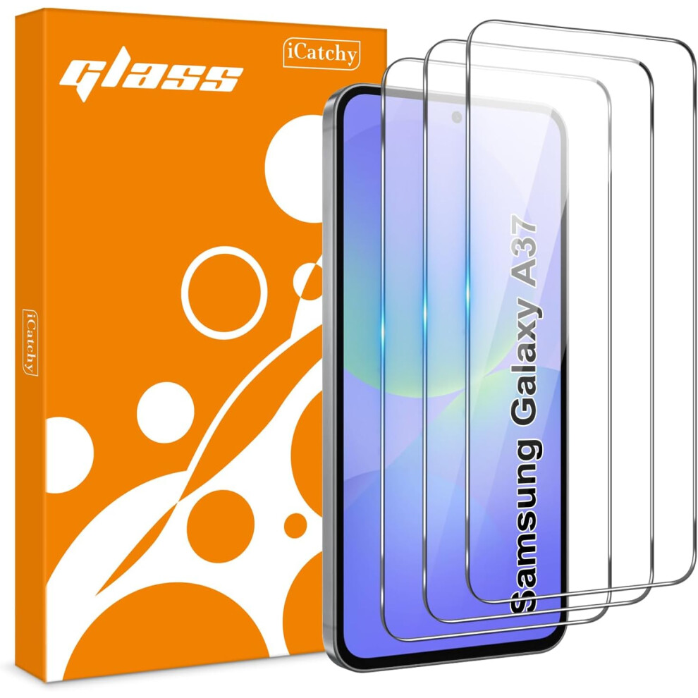 Icatchy 3 Pack For Samsung Galaxy A37 Screen Protector, Transparency Tempered Glass 5056298031184