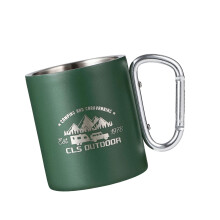 Draagbare metalen koffiemok Compacte campingdrinkbeker-Groente