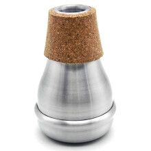 Silver Aluminium Trumpet Practice Bubble Mute with Noise Reduction and Secure Cork Fit