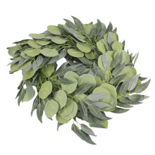 Artificial Eucalyptus Garland with Willow Vines, 2 Packs 6.5 Feet Eucalyptus Garland Greenery, Silver Dollar Eucalyptus