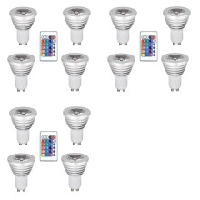12pcs GU10 Bulbs and 1remote Control with Memory Function 4dynamic Lighting Modes Spotlight 17colors Changeable