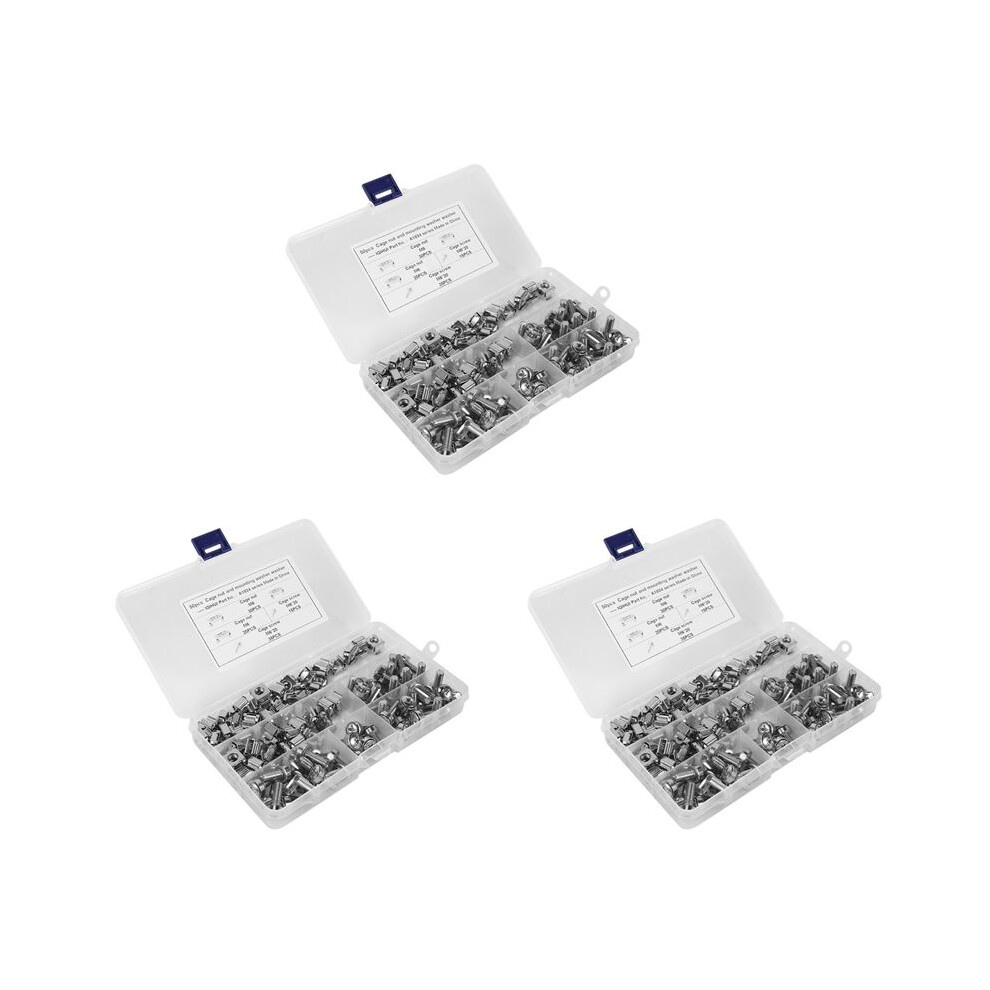 150 Sets M6 Square Hole Hardware Cage Nuts&Mounting Screws Washers (M6 X 20Mm)(Screw+Washer+Cage Nut) 6032975302715